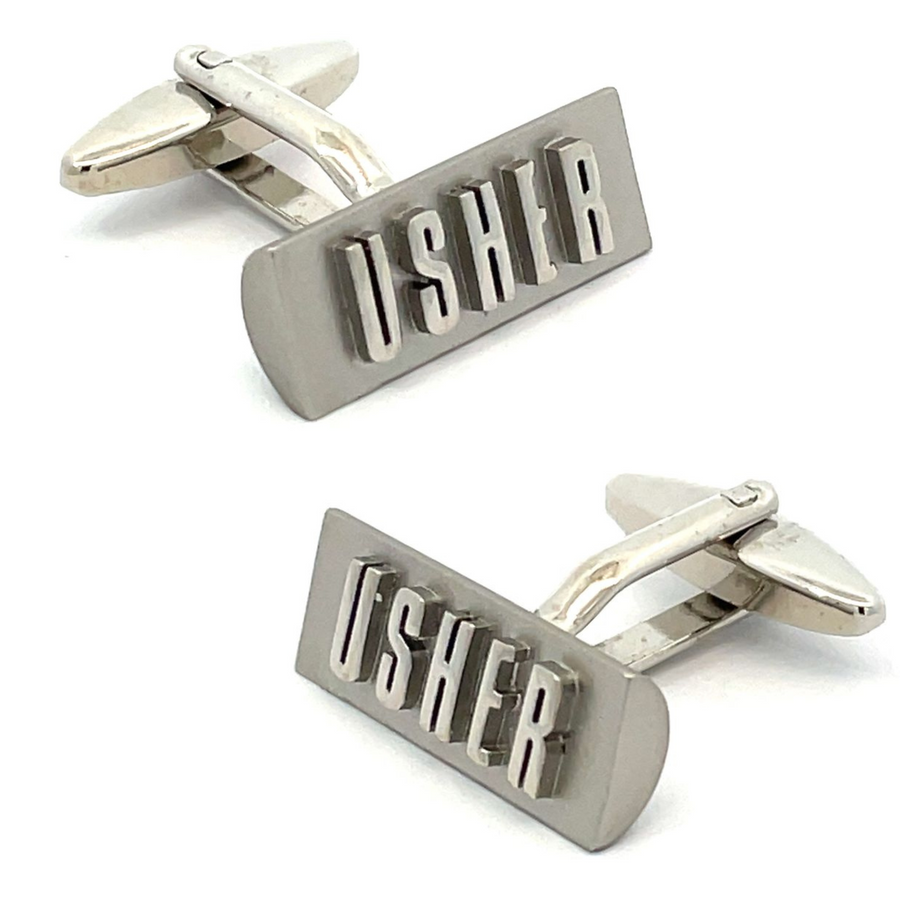 Silver Usher Wedding Cufflinks