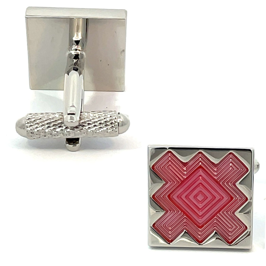 Red Cutout Design Cufflinks