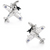 CAC Boomerang Fighter Airplane Cufflinks in Silver