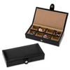8 Pair Bonded Leather Black/Tan Cufflink Storage Box