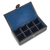 8 Pair Bonded Leather Black/Blue Cufflink Storage Box