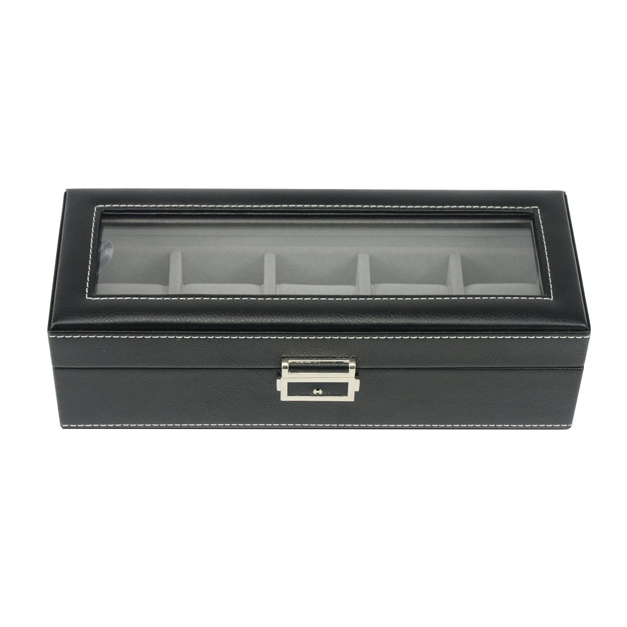 Leather Watch Box for 5 Watches in Black