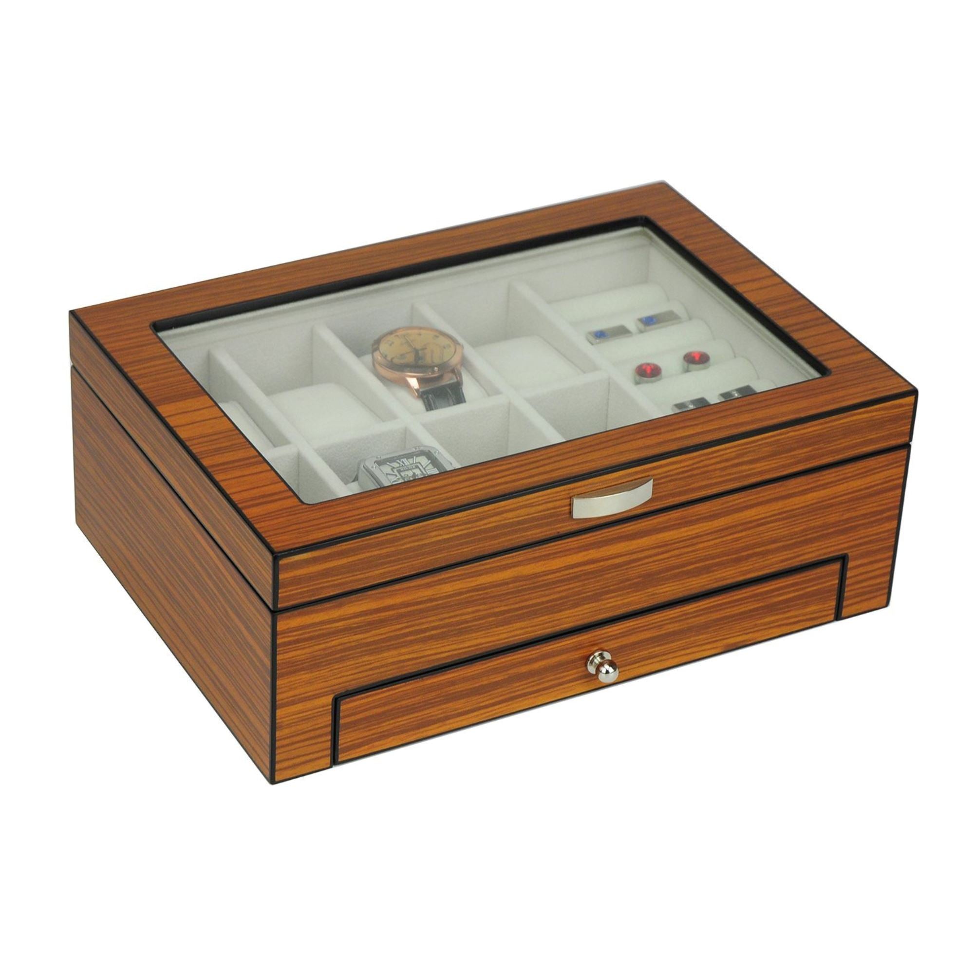 Wooden Jewelry Box with a Drawer Storage Boxes Clinks 