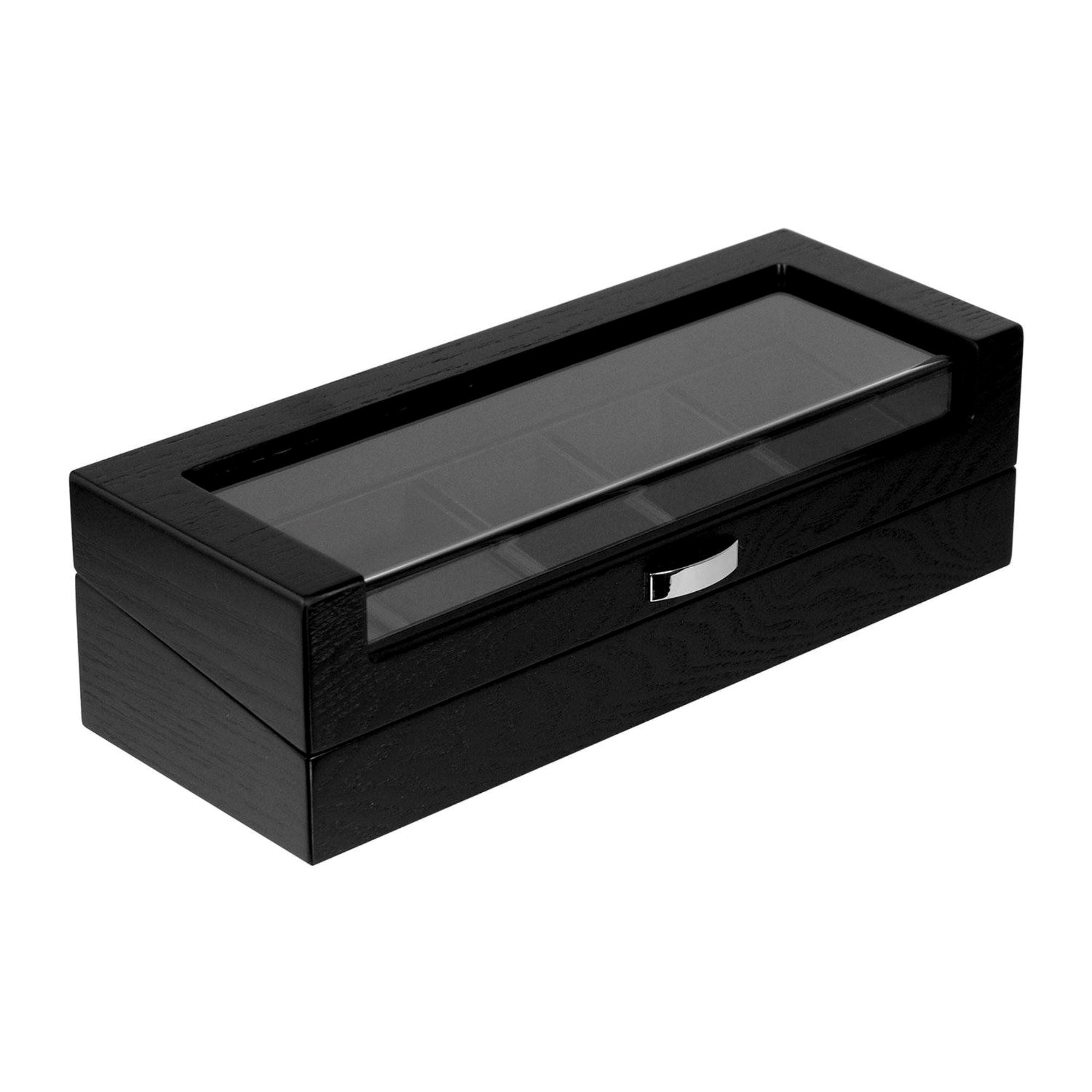 5 Slots Wooden Storage Watch Box Watch Boxes Clinks 