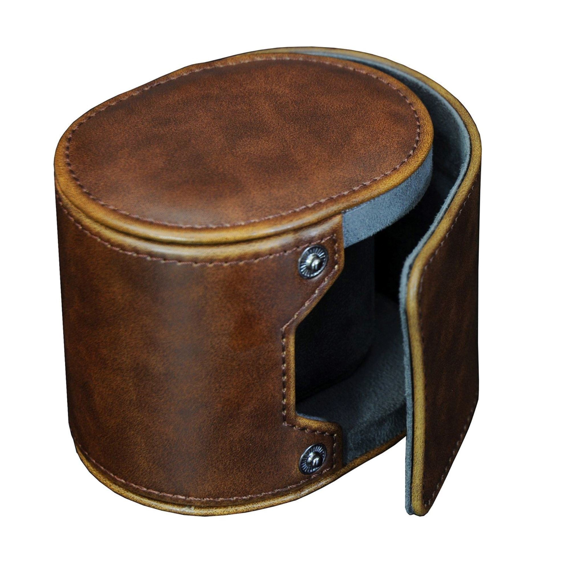 Travel Watch Roll Case for 1 in Brown Vegan Leather Watch Boxes Clinks 