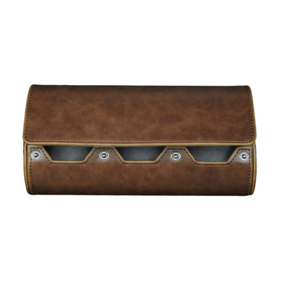 Watch Roll Case for 3 in Brown Vegan Leather
