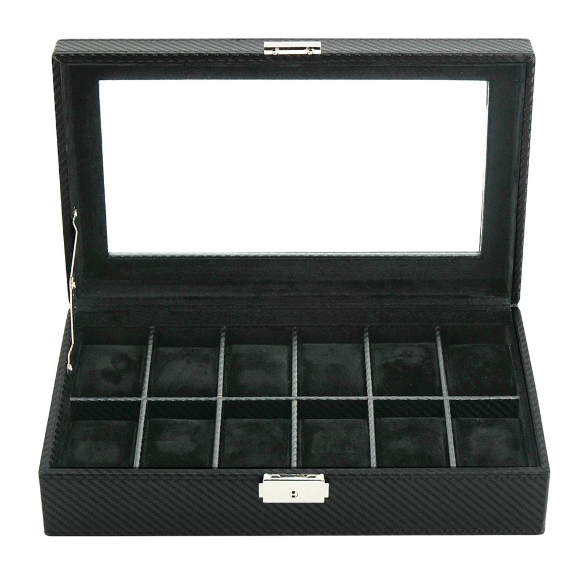 Leather Watch Box for 12 watches storage Watch Boxes Clinks 