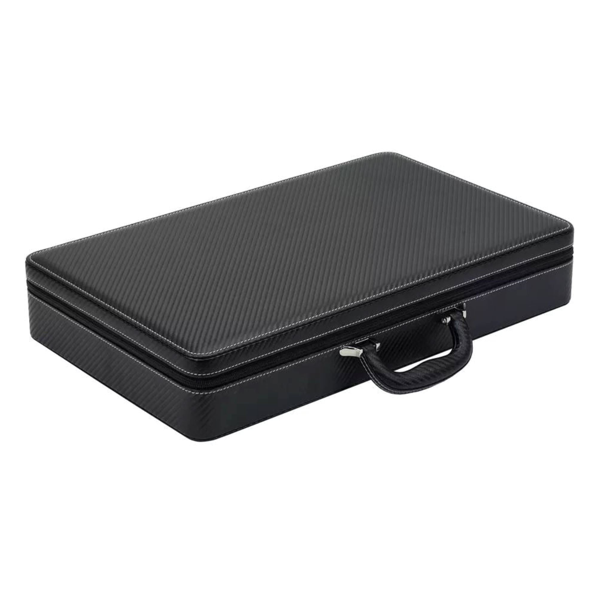 24 Slots Black Leather Watch Storage Case Watch Boxes Clinks 