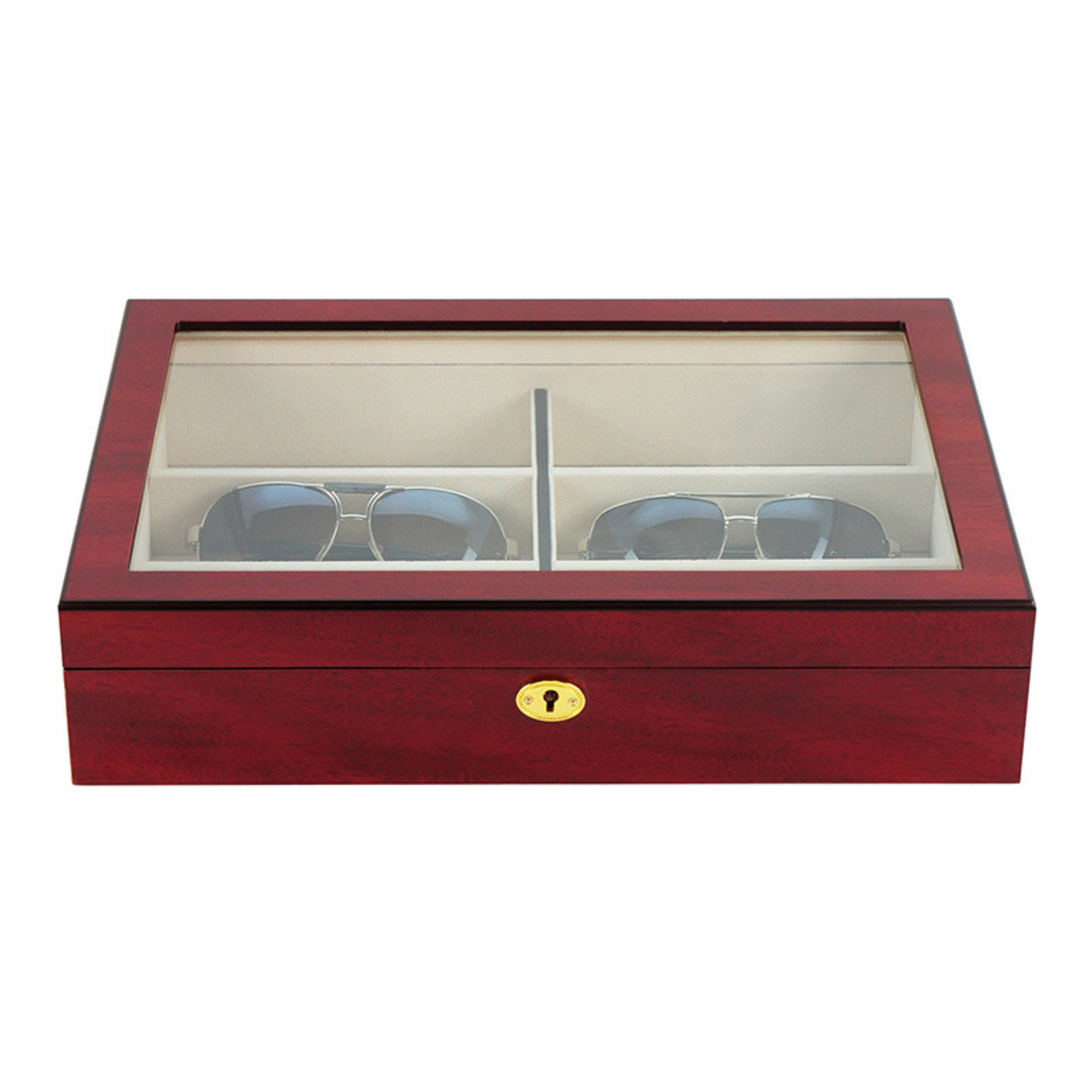 6 Pairs Cherry Wooden Sunglass Box