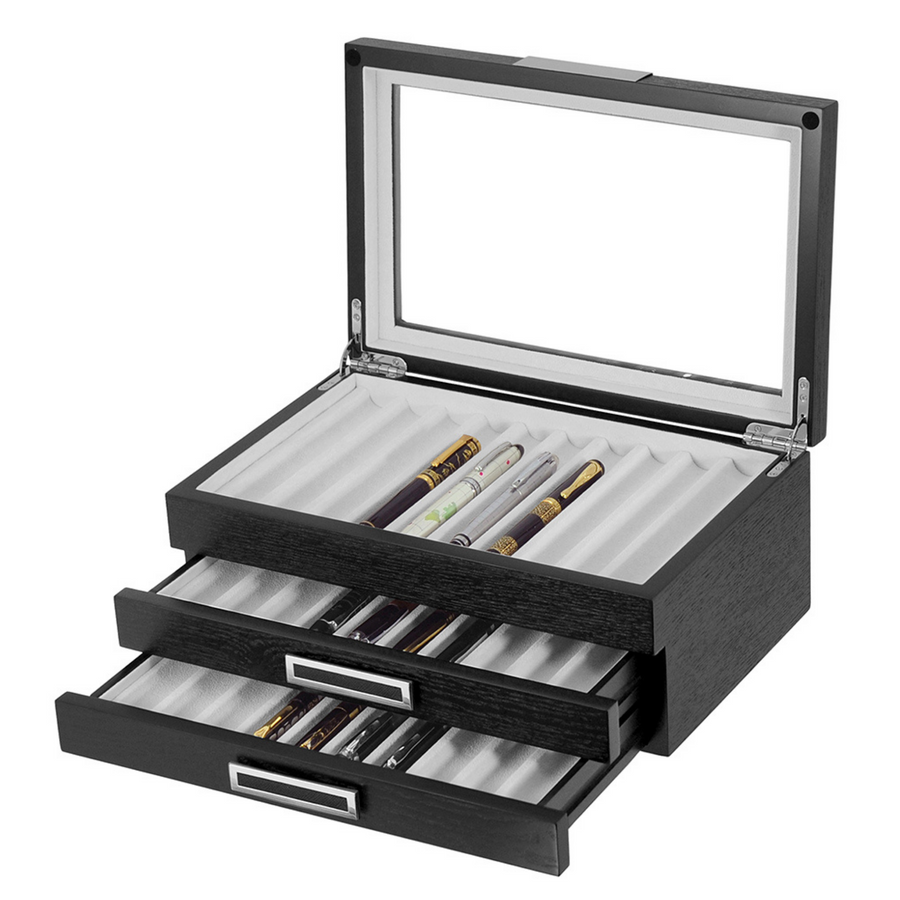 30 Slots Wooden Pen Box