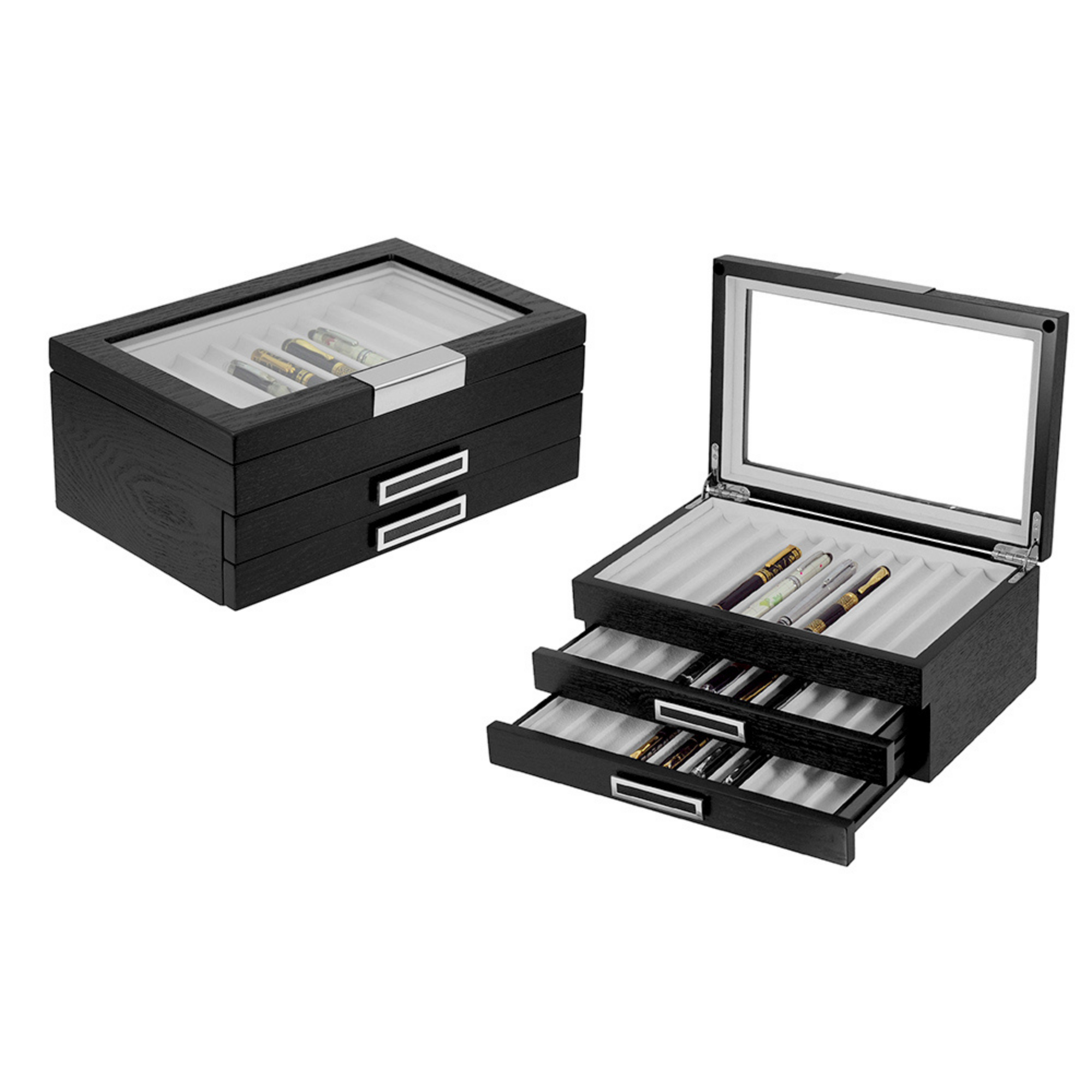 30 Slots Wooden Pen Box