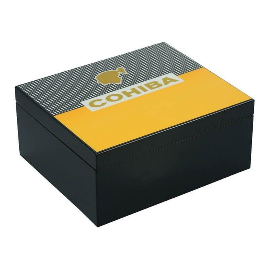 25 CT Cohiba Black Cigar Humidor Box for Cigars