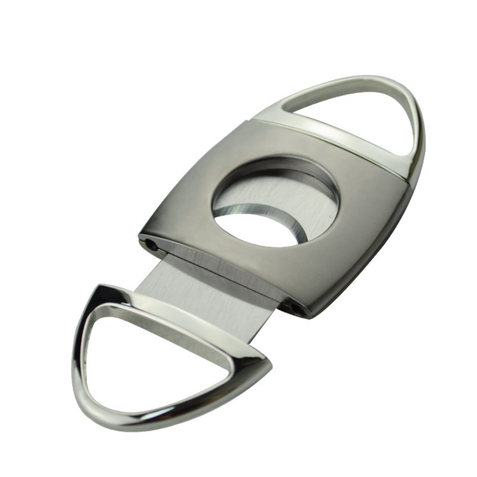 Silver Two Finger 64 Ring Gauge Cigar Cutter Boxed