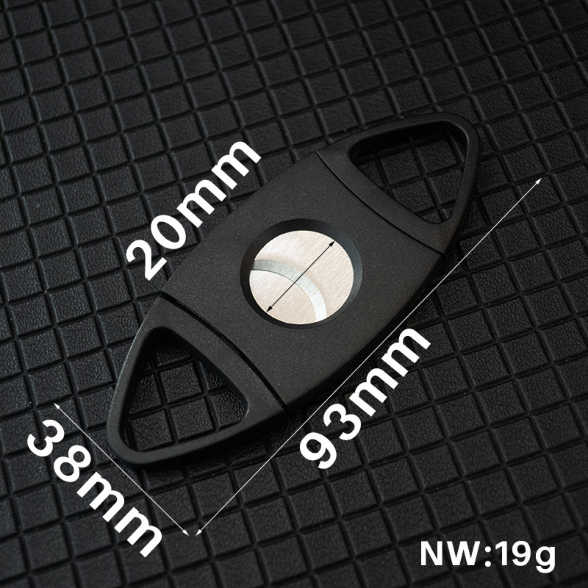 Black Two Finger 54 Ring Gauge Cigar Cutter