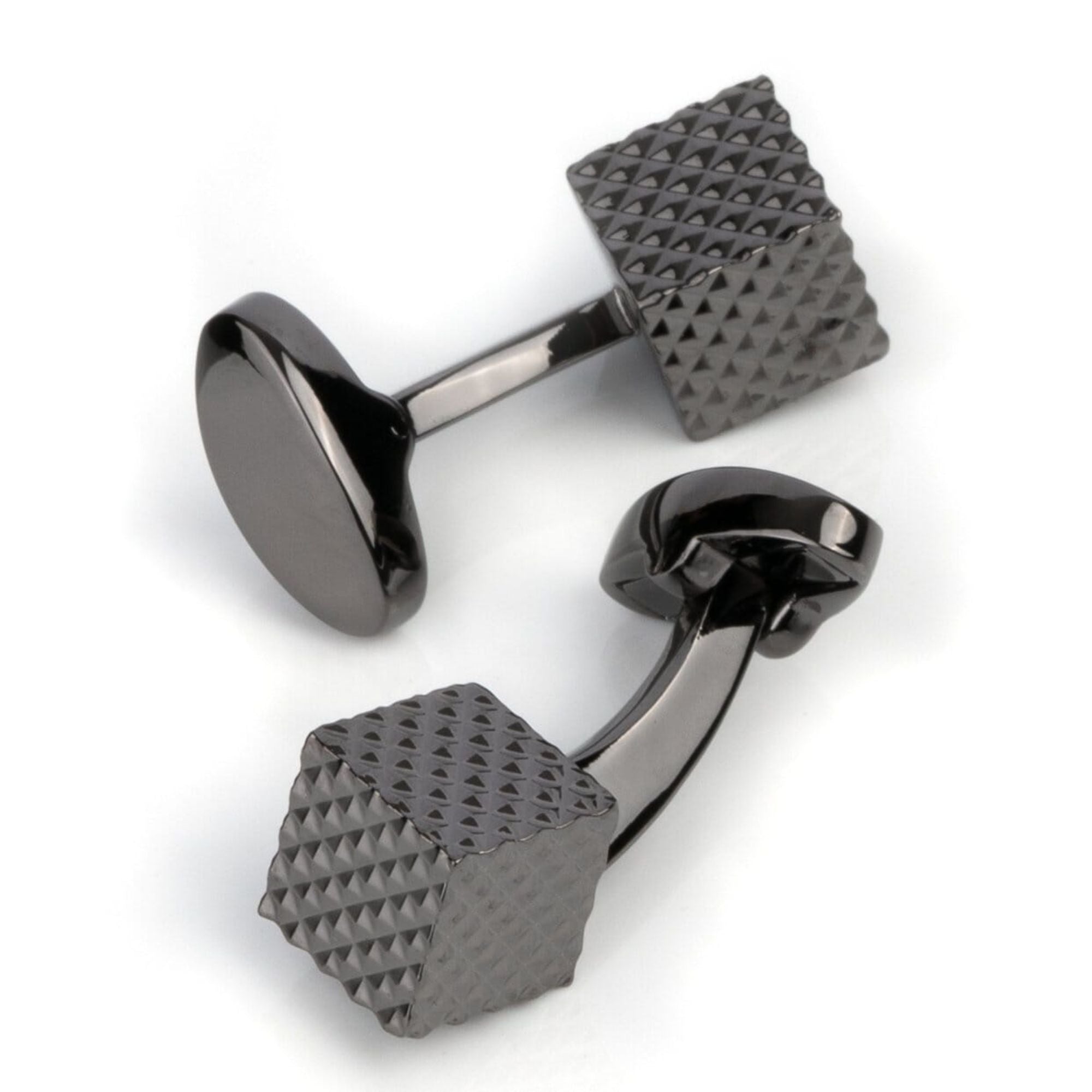 Gunmetal Diamond Textured Cube Cufflinks