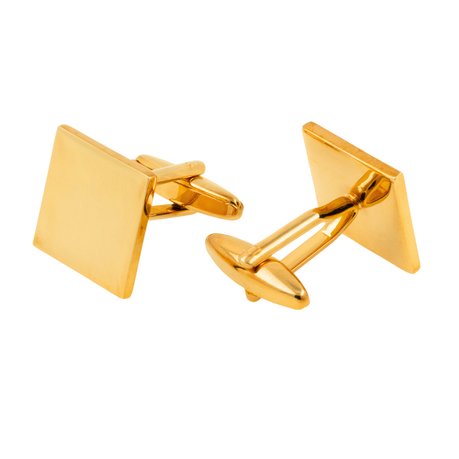 Square Gold Coloured Cufflinks