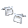 Mother of Pearl in Silver Square Cufflinks
