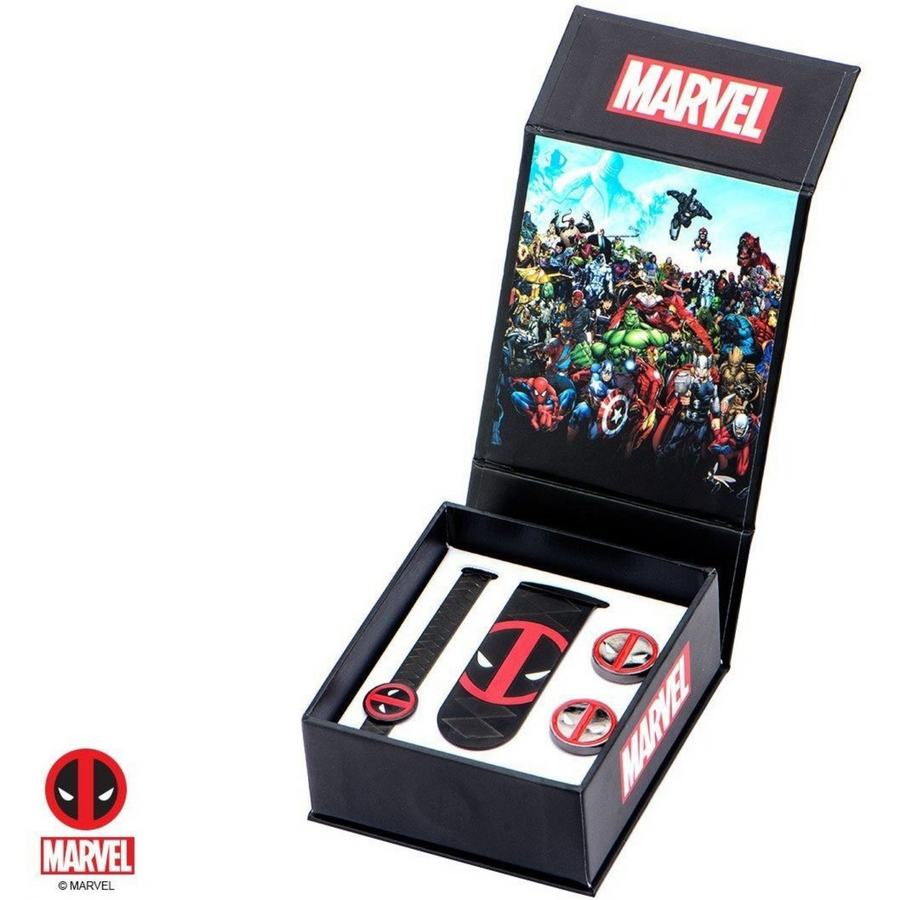Marvel Deadpool Gift Set with Cufflinks Tie Bar and Money Clip