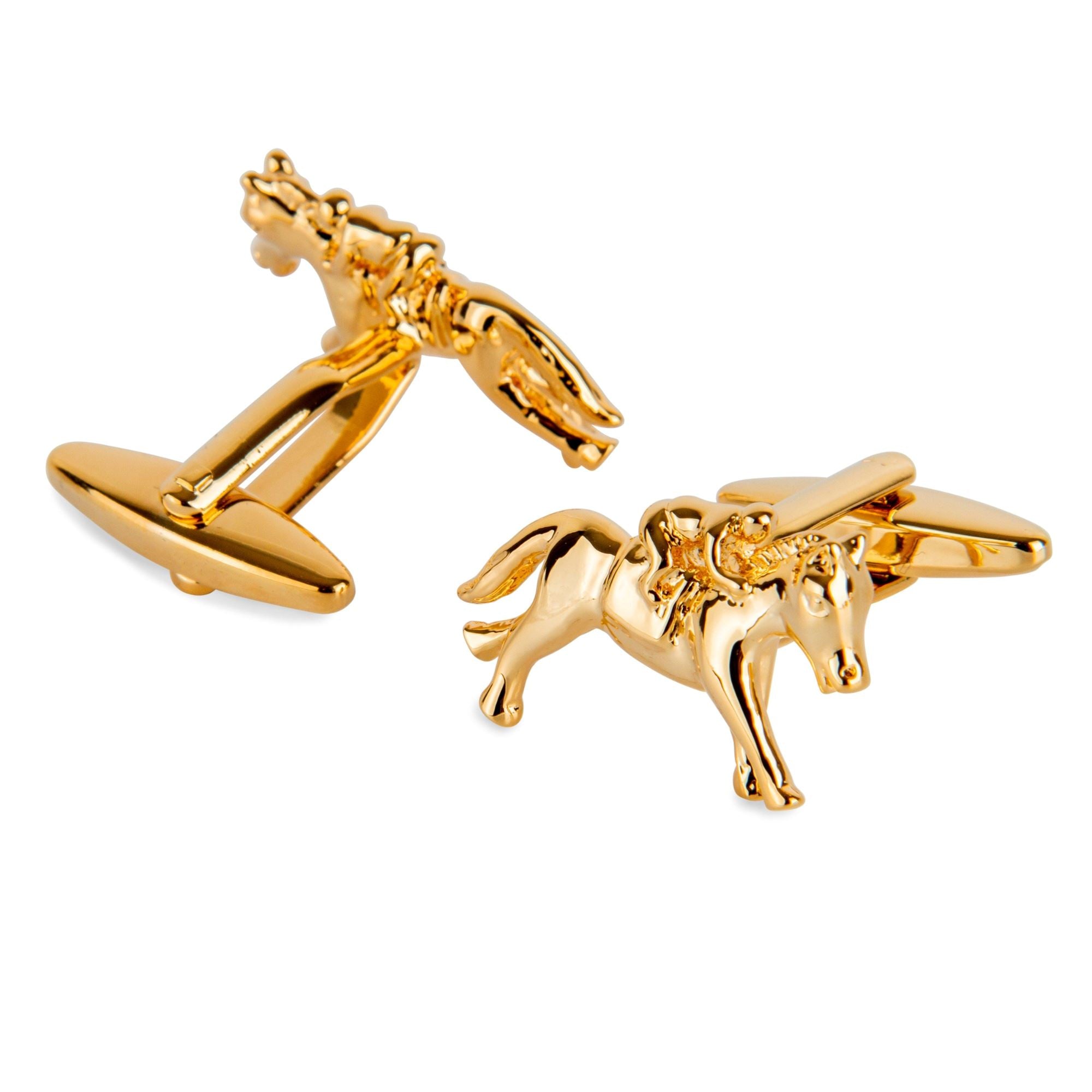 "Melbourne Cup" Horse Racing Gold Cufflinks Novelty Cufflinks Clinks Australia 