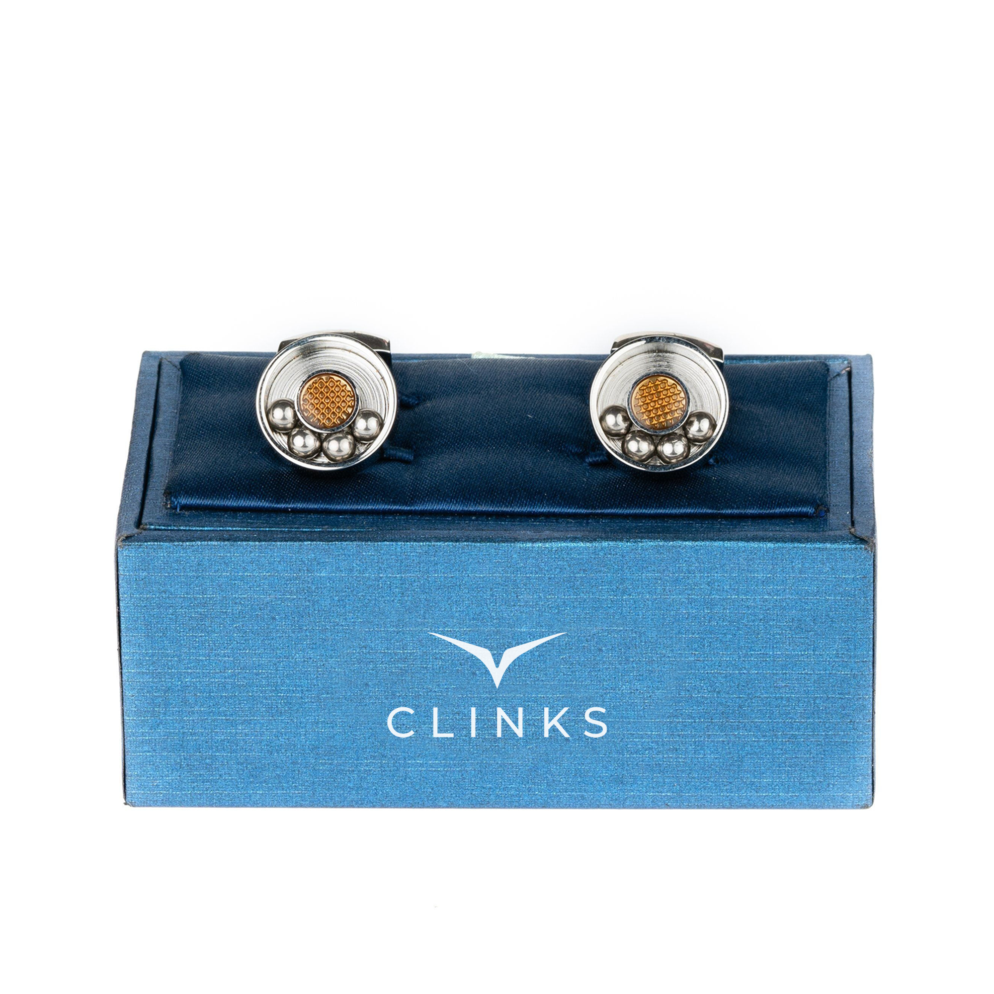Moving  Ball Bearing Cufflinks Silver