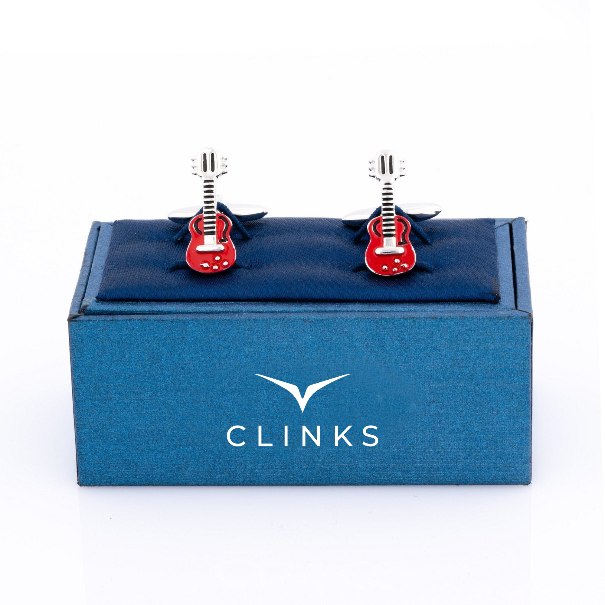 "Rock Out" Red Guitar Cufflinks