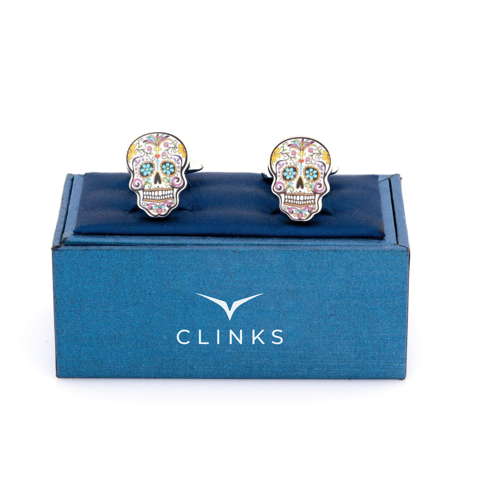 Flower Skull Calavera Cufflinks