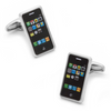 iPhone Mobile Phone Brushed Silver Cufflinks