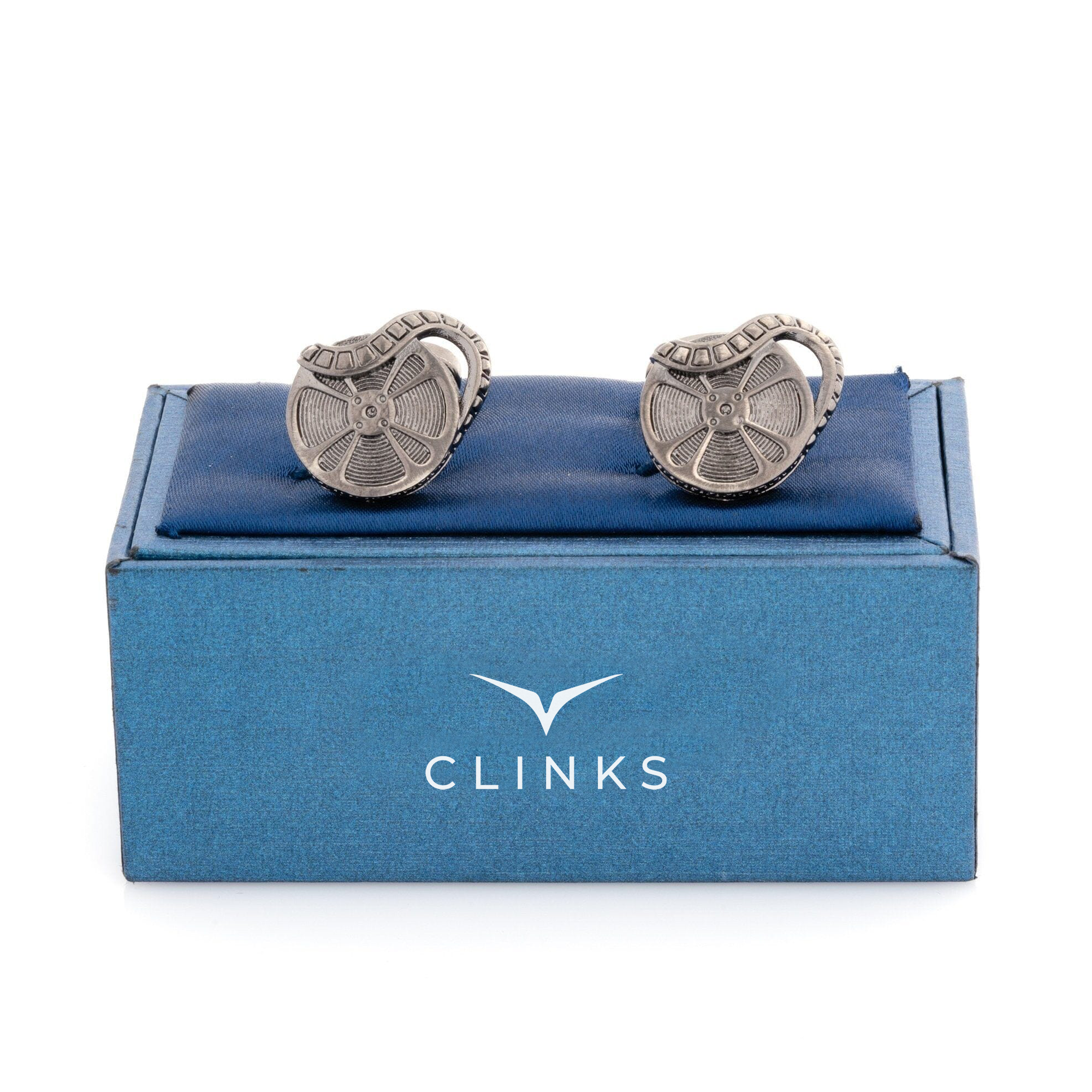 Movie Film Reel Cufflinks in Gunmetal