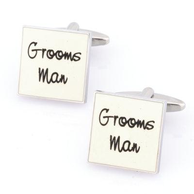 Groomsman White Wedding Cufflinks