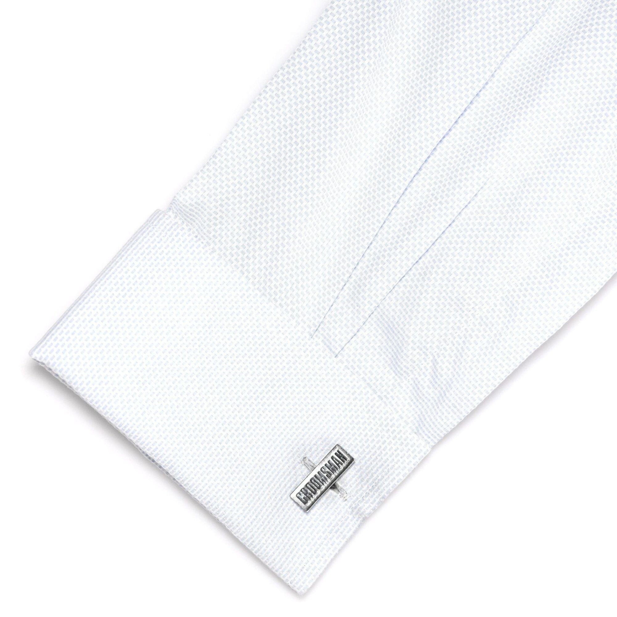 Groomsman Raised Lettering Wedding Cufflinks