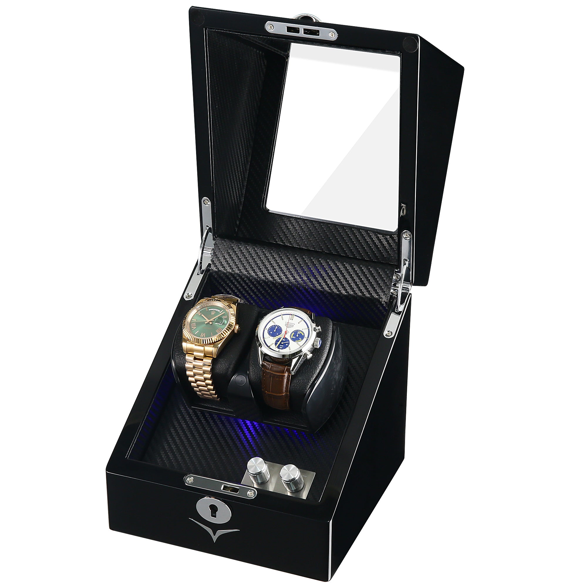 Lindeman Black Watch Winder Box for Watches (Single Rotor