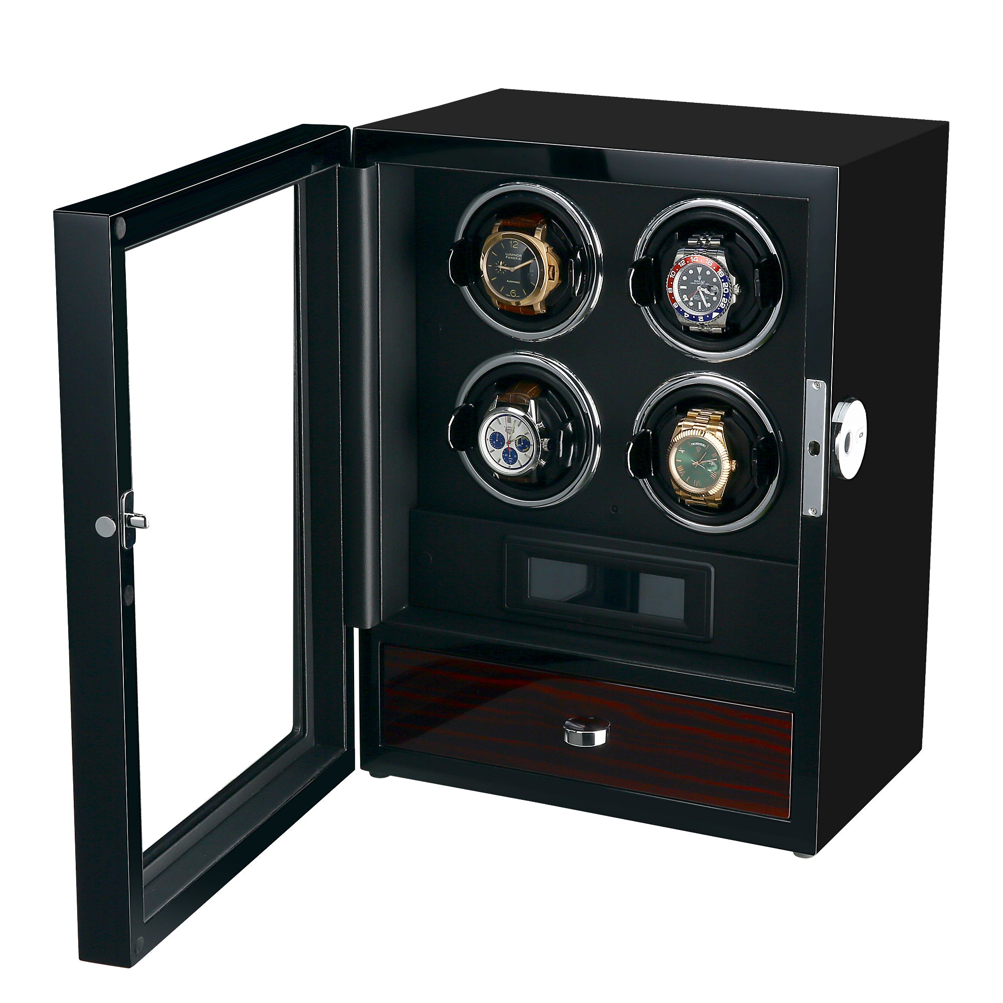 Yarra Quad Watch Winder for 4 + Drawer with Fingerprint Lock