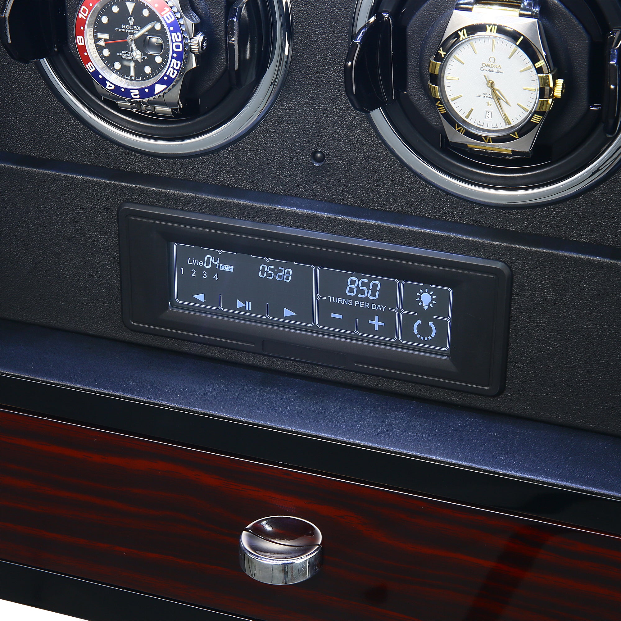 Yarra Quad Watch Winder for 4 + Drawer with Fingerprint Lock