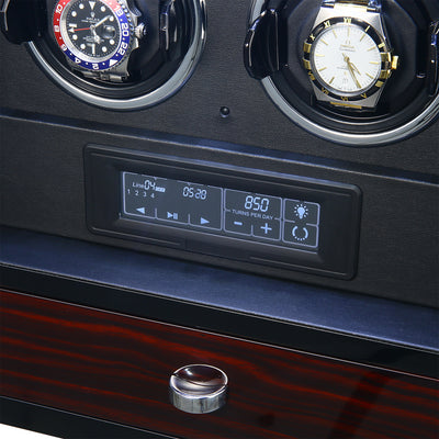 Yarra Quad Watch Winder for 4 + Drawer with Fingerprint Lock