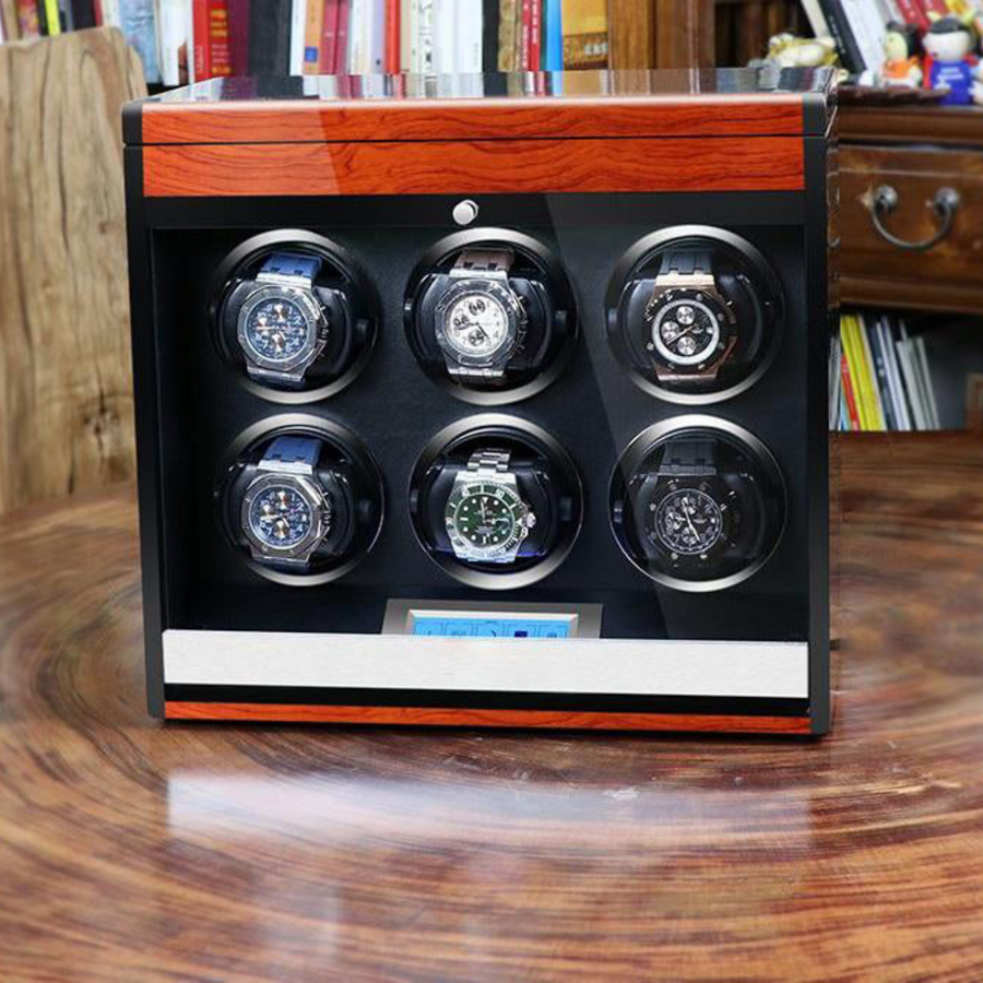 Vancouver Watch Winder for 6 Wood Grain