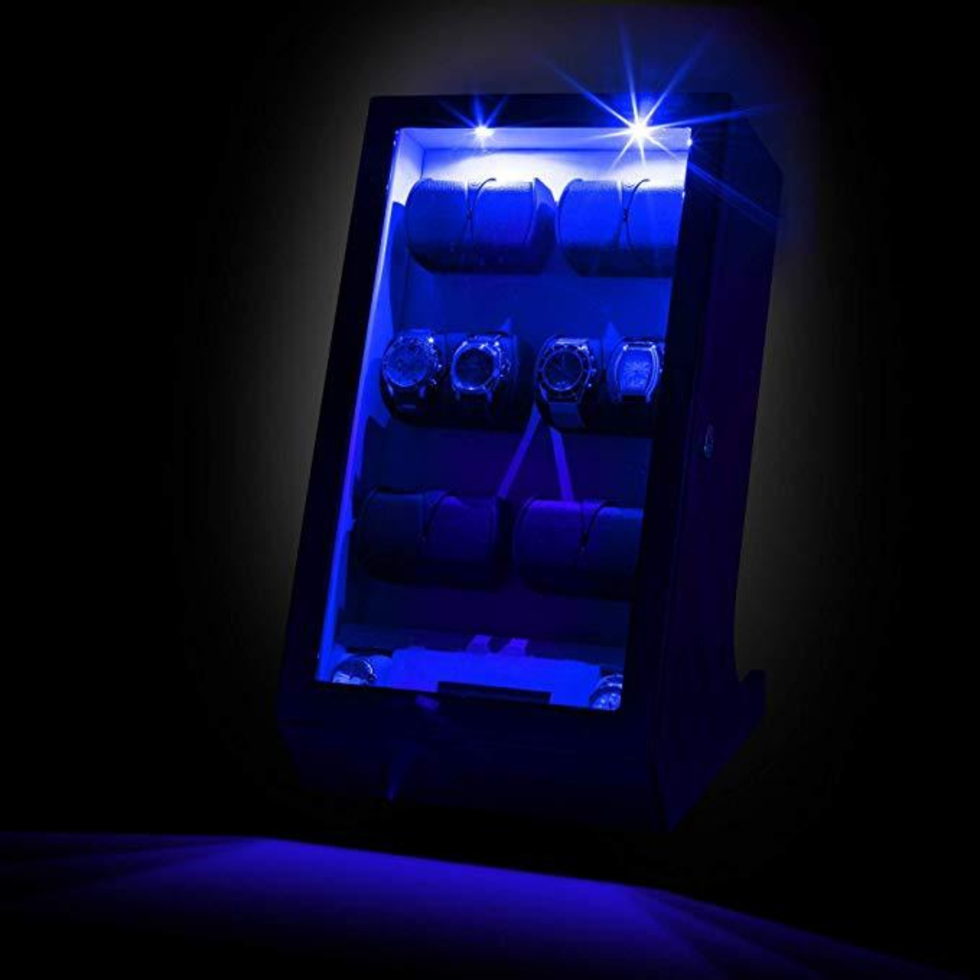 Kosciuszko Watch Winder Box for 12 + 2 Watches in Ebony + Gray