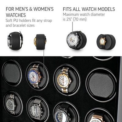 Sydney Watch Winder for 24 Watches in Black