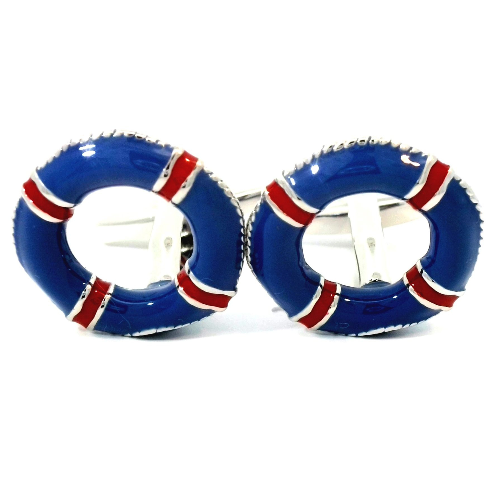 Life Ring Blue and Red Cufflinks