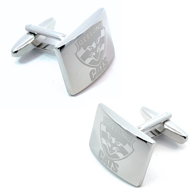 Silver Geelong Cats AFL Cufflinks