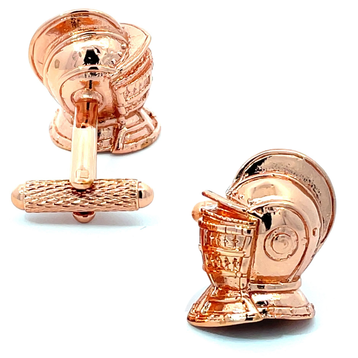 Medieval Knights Helmet Cufflinks in Copper