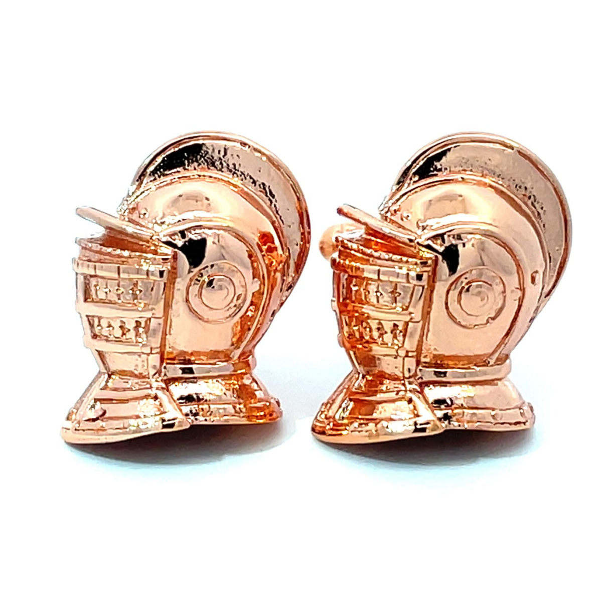 Medieval Knights Helmet Cufflinks in Copper