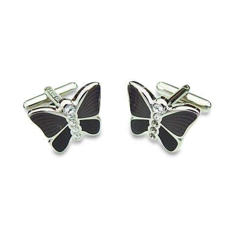Italian Butterfly Cufflinks in Charcoal