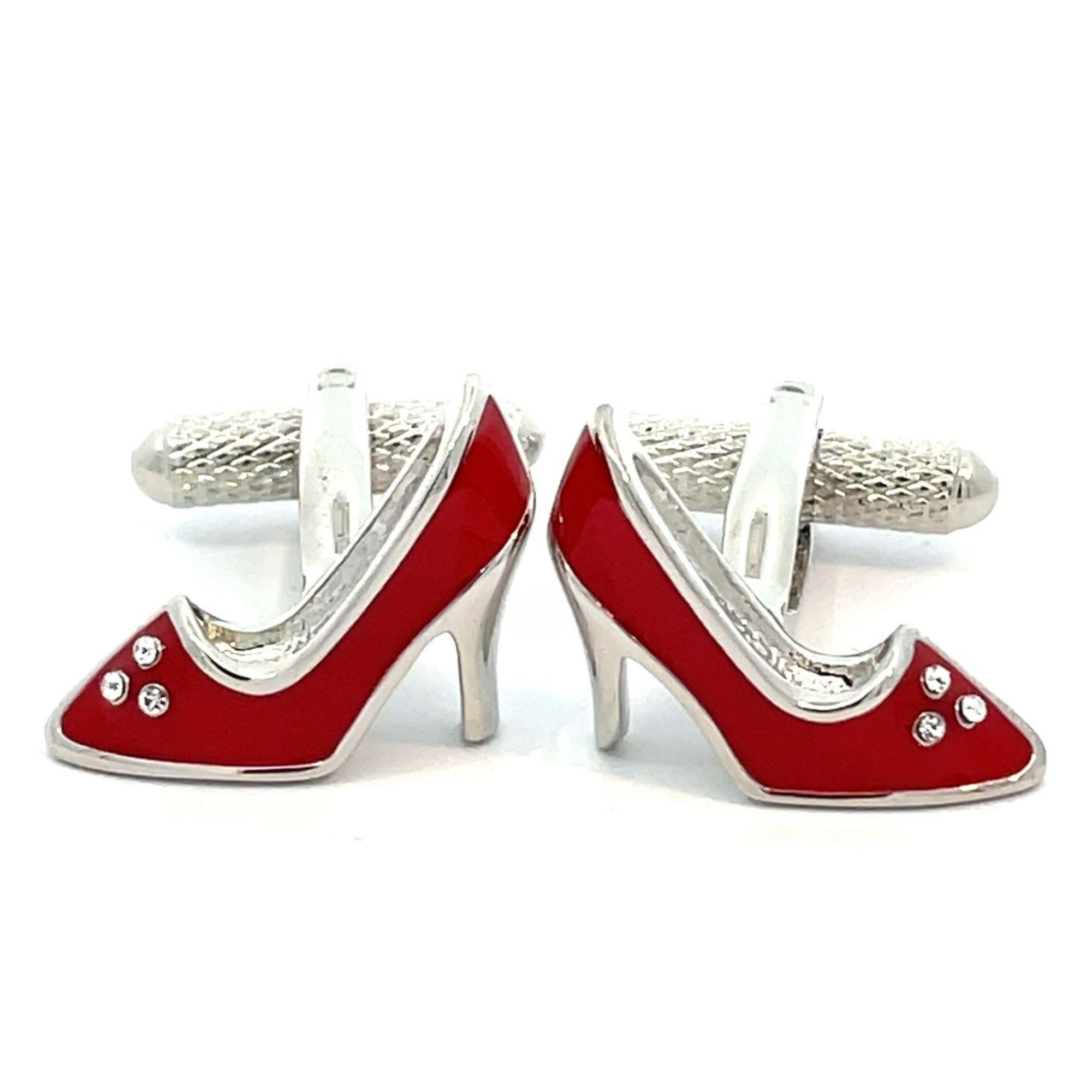 Red Shoe Cufflinks with Crystals
