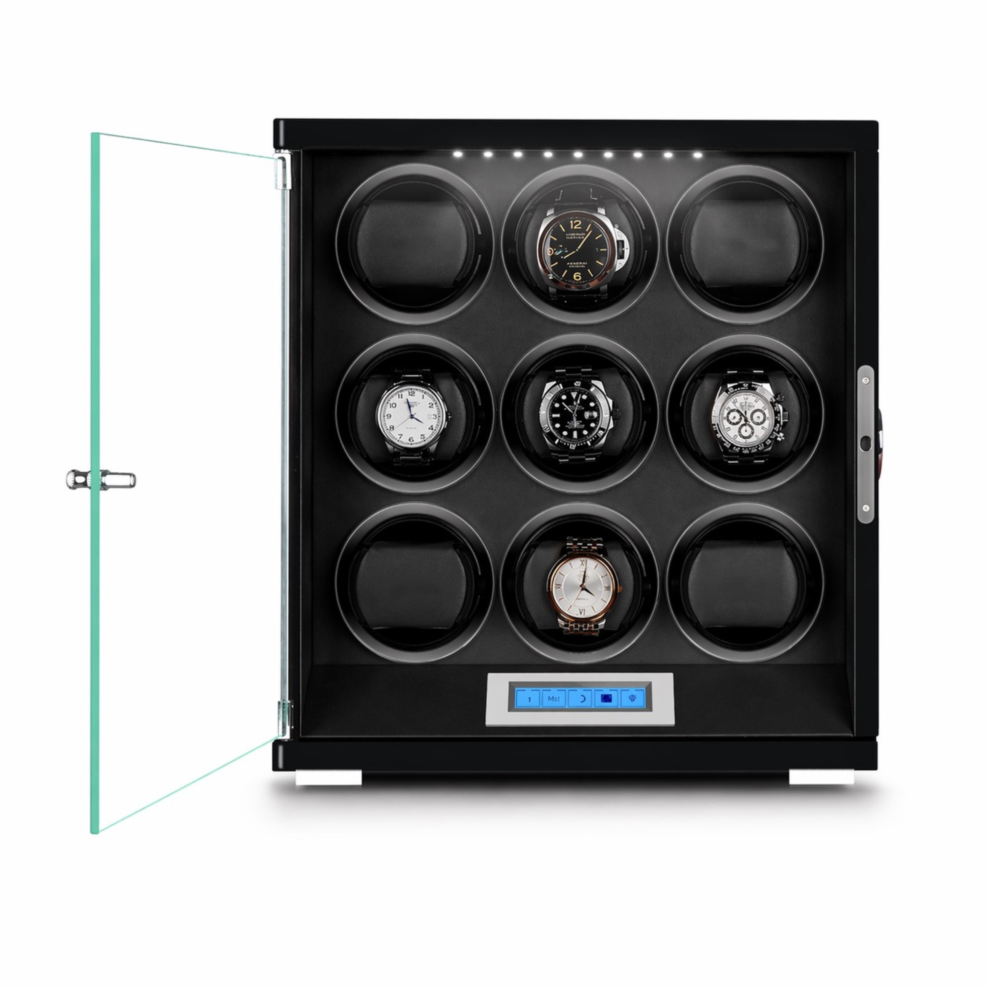 Daylesford (S1) 9 Watch Winder in Black (Fingerprint Lock Only)