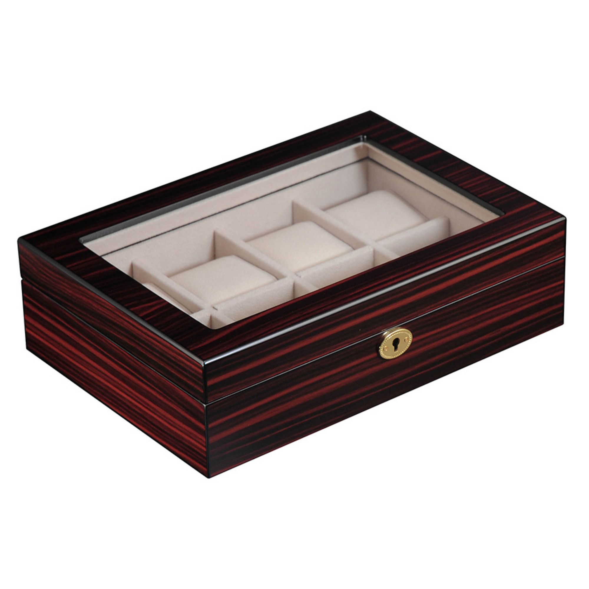 Ebony Wooden Watch Box for 8 Watches