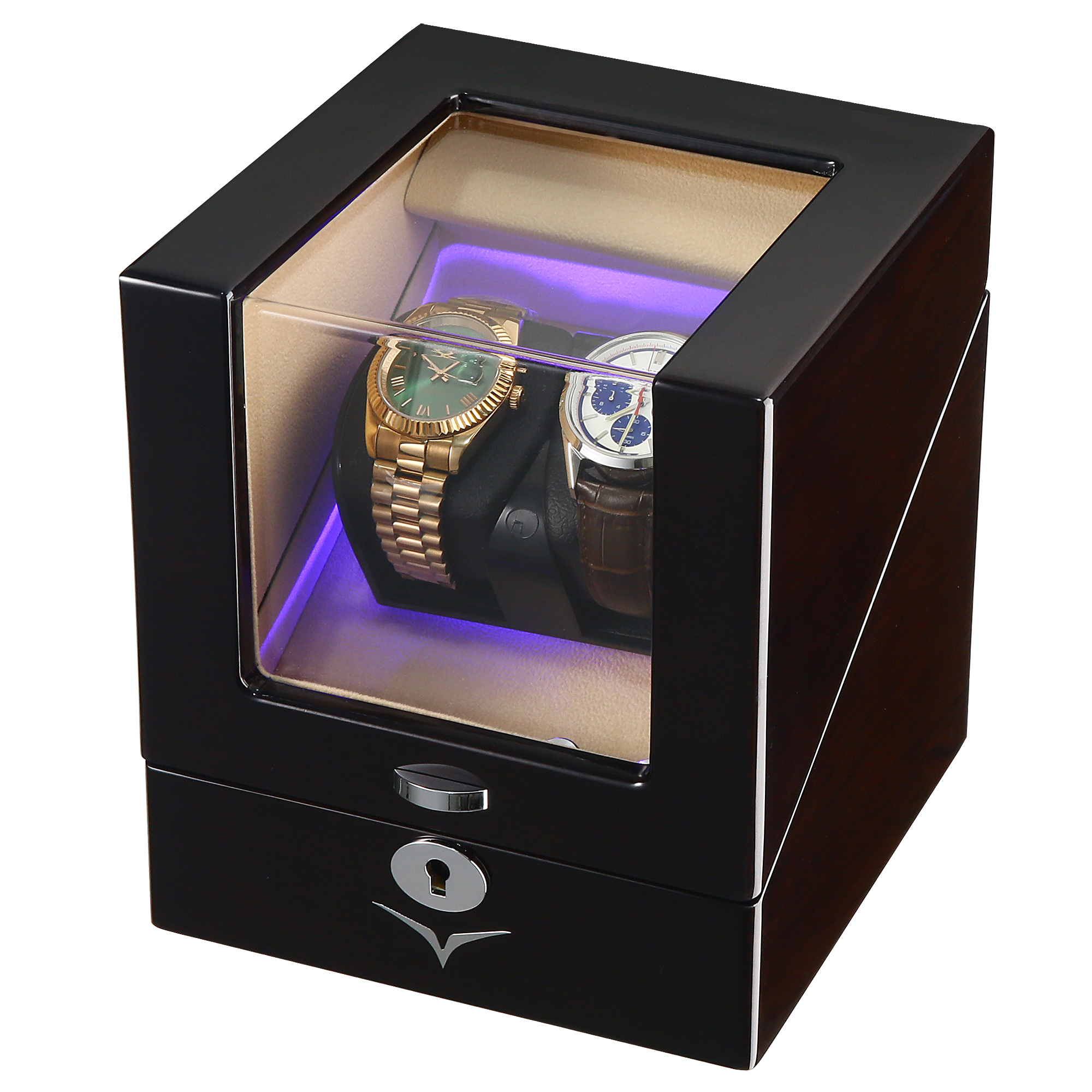 Seconds - Lindeman Mahogany Watch Winder Box for 2 Watches (Single Rotor) (B)