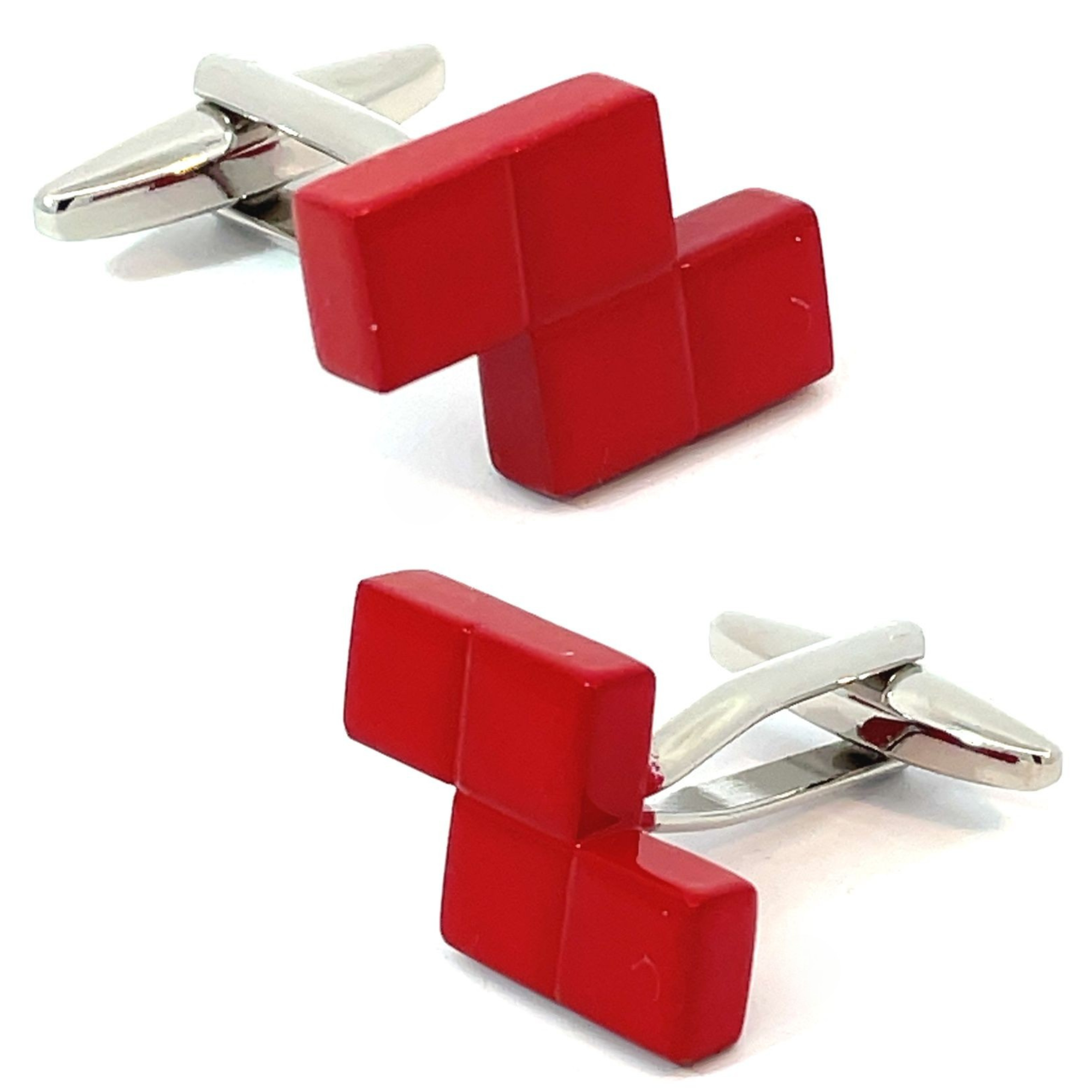 Retro Computer Blocks Red Cufflinks