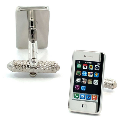 Silver Smart Phone Cufflinks