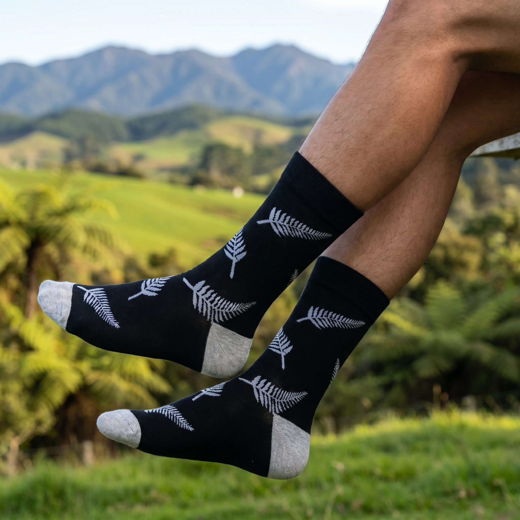 Kiwi NZ Silver Fern Bamboo Socks by Dapper Roo lifestyle image