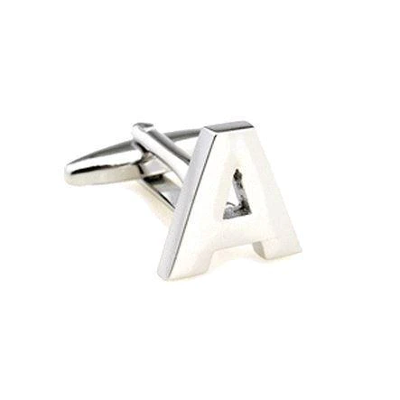 Silver Cut Out Initial Letter Cufflinks